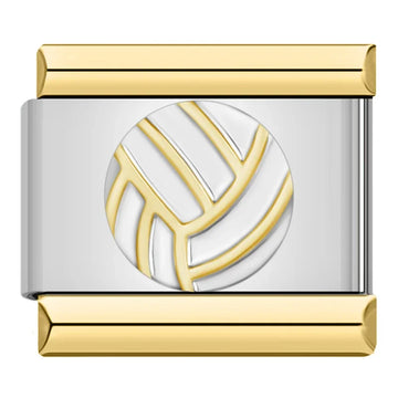 Gold Volleyball Italian Silve Charm