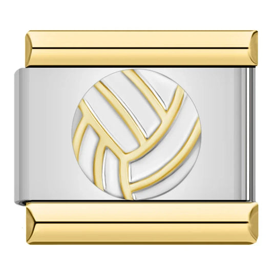 Gold Volleyball Italian Silve Charm