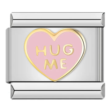 Hug Me Heart Italian Silver Charm