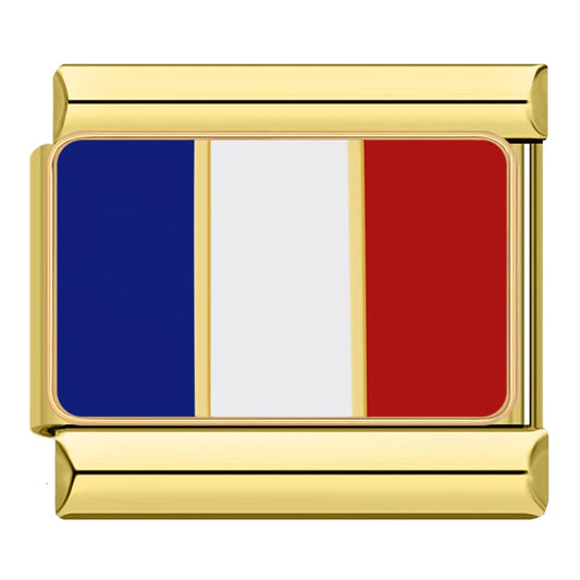 France Flag Italian Gold Charm