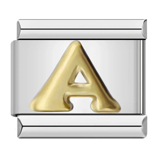 Alphabet Letter A Italian Silver Charm