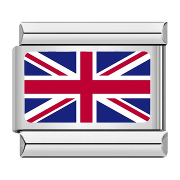 United Kingdom Country Flag Italian Silver Charm