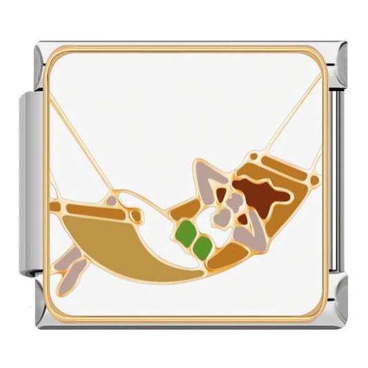 Hammock Lying Italian Silver Charm