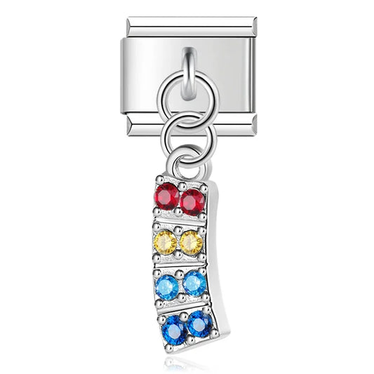 Colorful Italian Dangle Silver Charm