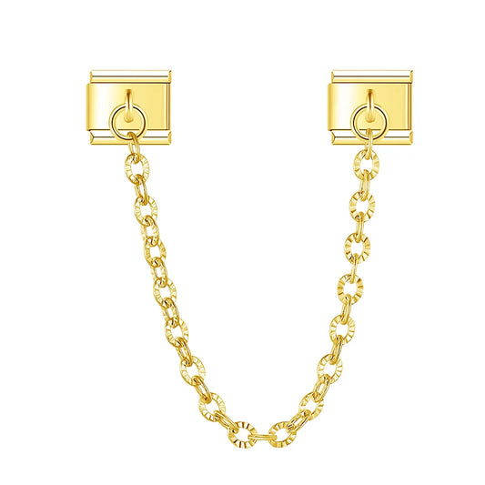 Plain Safety Chain Italian Dangle Gold Charm