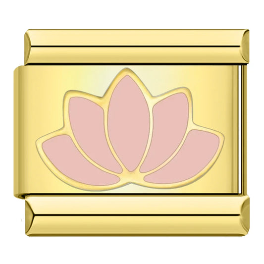 Lotus Flower Italian Gold Charm