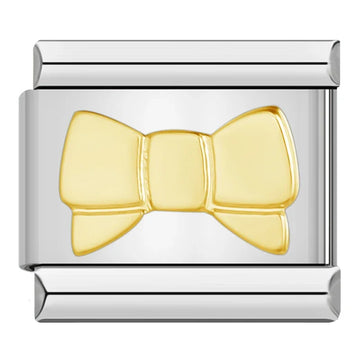 Gold Bow Italian Silve Charm
