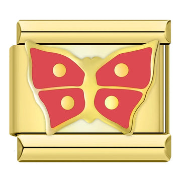 Red Butterfly Italian Gold Charm