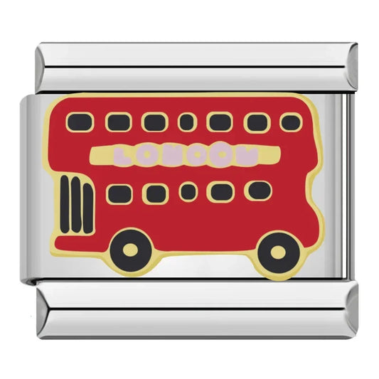 London Red Bus Italian Silver Charm