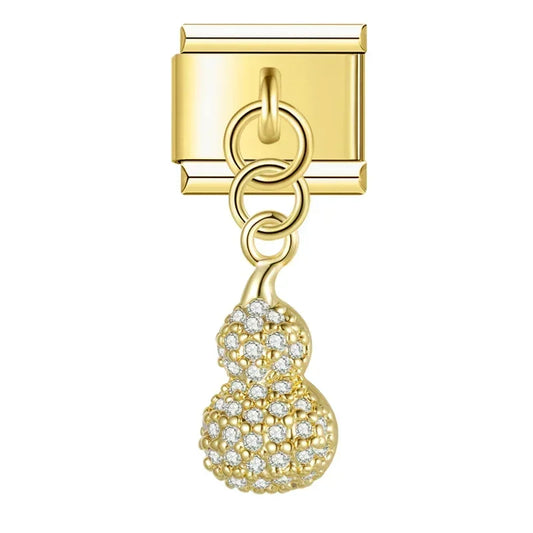 Crystal Gourd Italian Dangle Gold Charm
