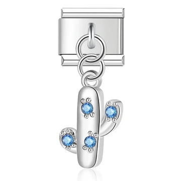 Cactus Italian Dangle Silver Charm