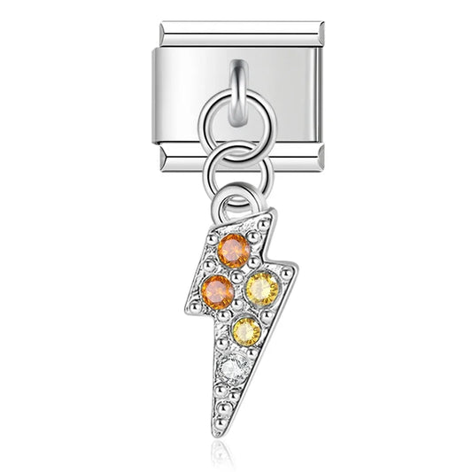 Lightning Italian Dangle Silver Charm