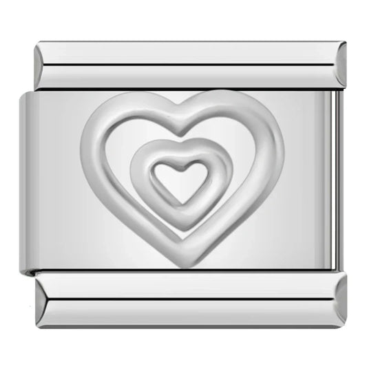 Embossed Heart Italian Silver Charm
