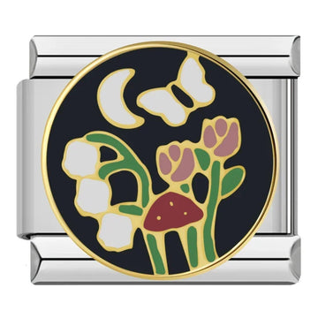 Enchanted Night Garden Italian Silver Charm