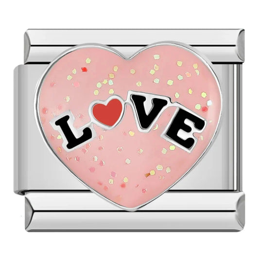 Love Heart Italian Silver Charm