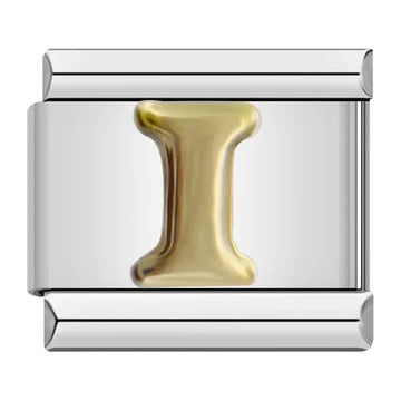 Alphabet Letter I Italian Silver Charm