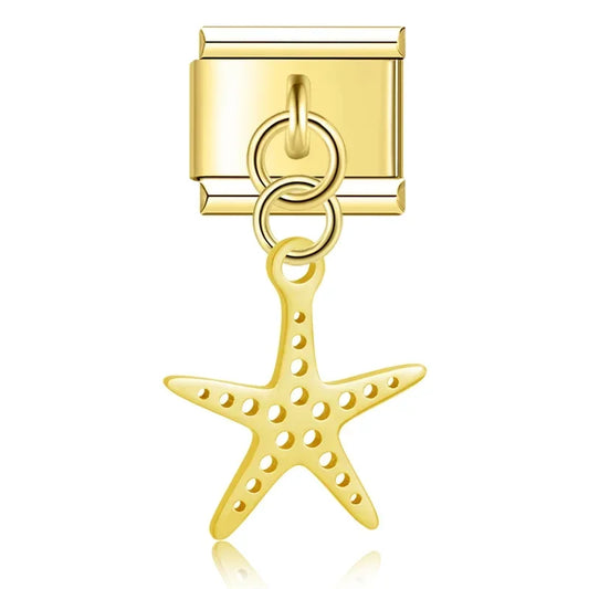 Sea Star Italian Dangle Gold Charm