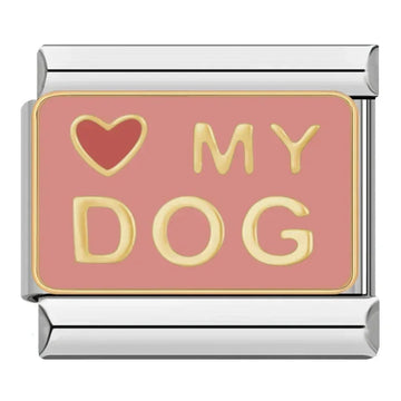 Love My Dog Italian Silver Charm