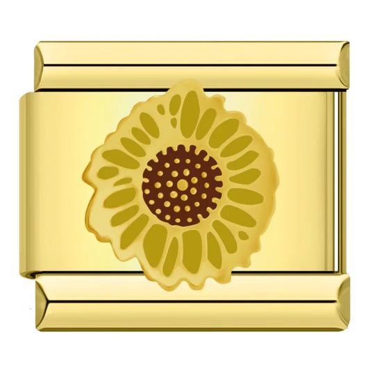 Sunflower v1 Italian Silver Charm