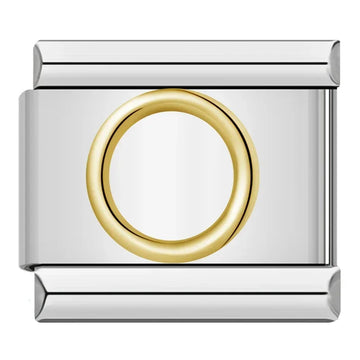 Golden Circle Italian Silver Charm