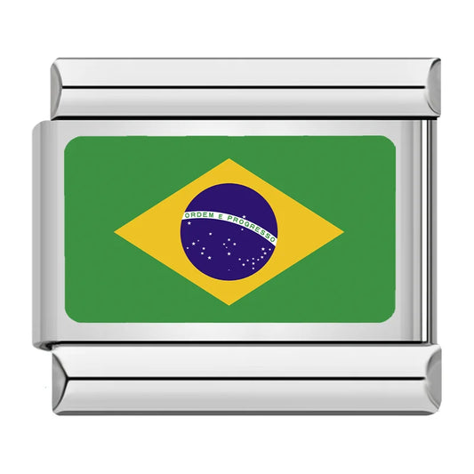 Brazi Country Flag Italian Silver Charm