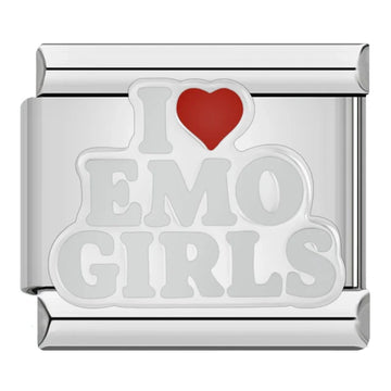 I Love Emo Girts Italian Silver Charm