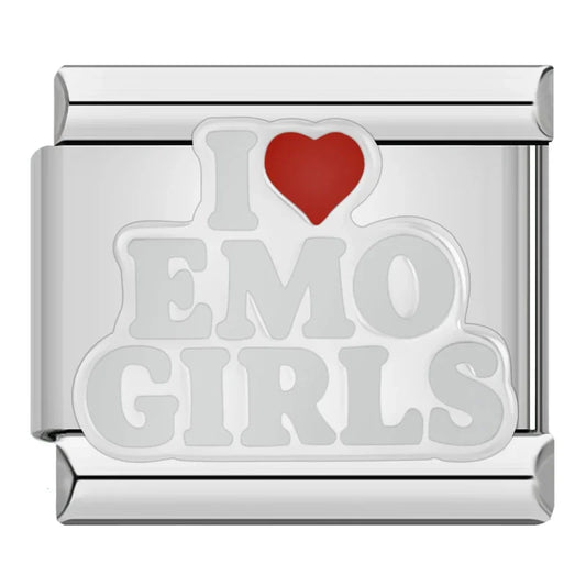 I Love Emo Girts Italian Silver Charm