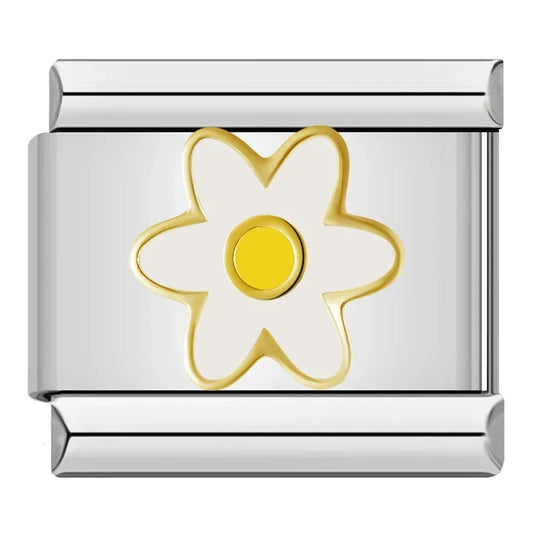 Yellow Daisy Italian Silver Charm