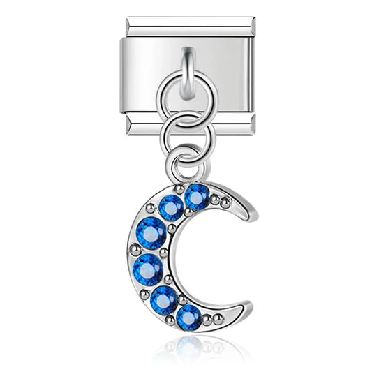 Crescent Moon Pendant Italian Dangle Silver Charm