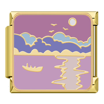 Dawn Sea Italian Gold Charm