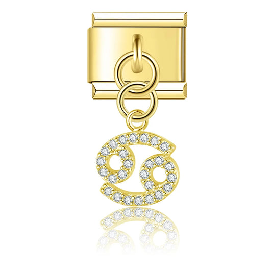 Cancer Zodiac Italian Gold Charm