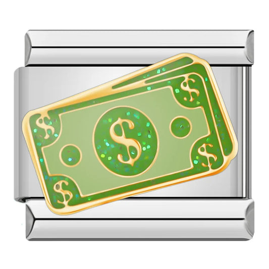 Dinero Italian Silver Charm