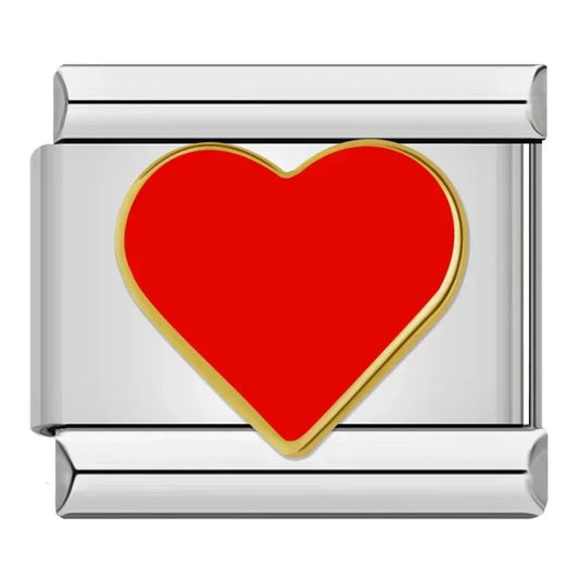 Red Heart Italian Silver Charm
