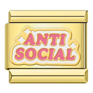 Anti Social Italian Gold Charm