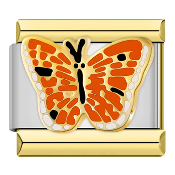Orange Butterfly Italian Gold Charm