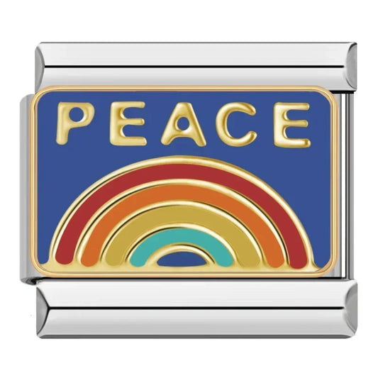 Rainbow Peace Italian Silver Charm
