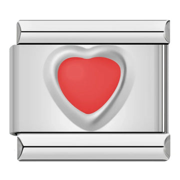 Red Heart Italian Silver Charm