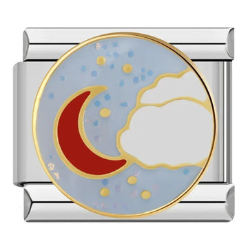 Moon & Stars Italian Silver Charm
