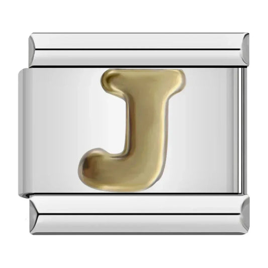 Alphabet Letter J Italian Silver Charm