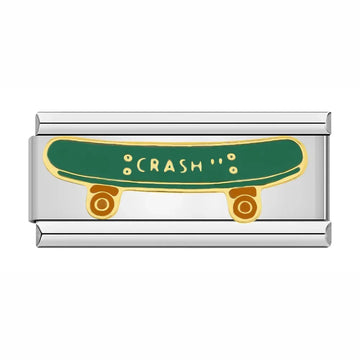 Crash Skateboard Italian Silver Charm