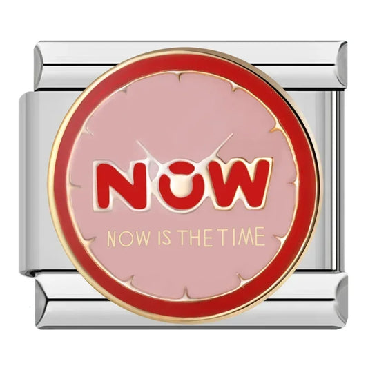 Now Is The Time Italian Silver Charm