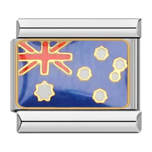 Australia Country Flag Italian Silver Charm