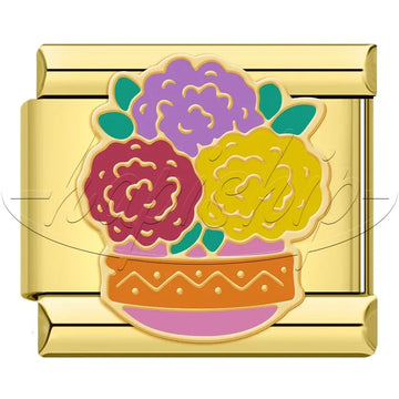 Marigold Flower Italian Gold Charm