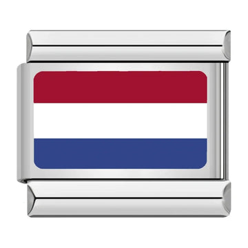 Netherlands Country Flag Italian Silver Charm