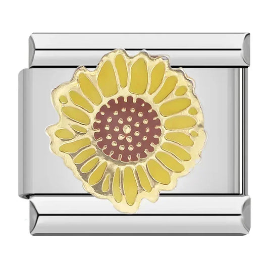Sunflower Italian Silver Charm