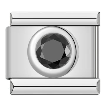 Circle Gem Italian Silver Charm
