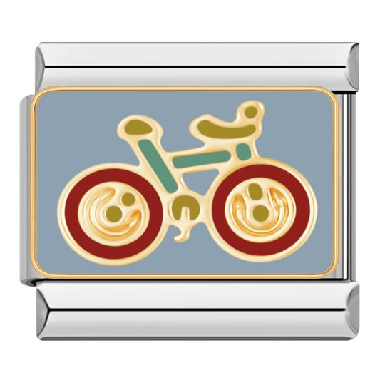 Red-tire Bicycle Italian Silver Charm