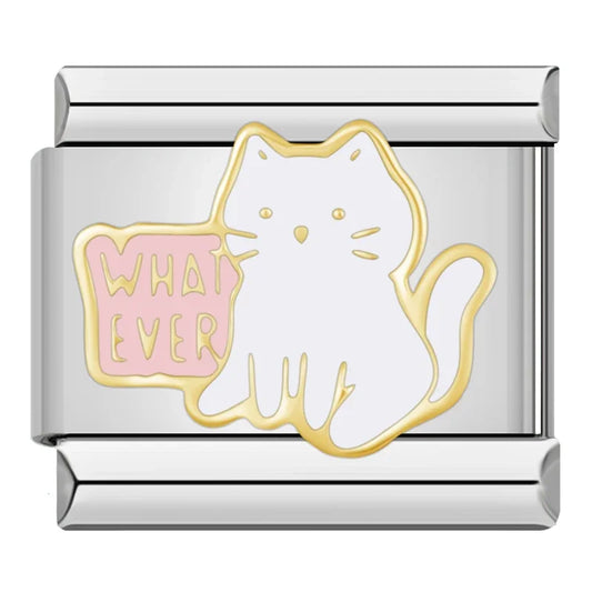 Cat Whatever Italian Silver Charm