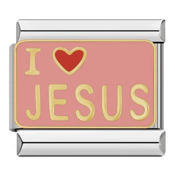 I Love Jesus Italian Silver Charm
