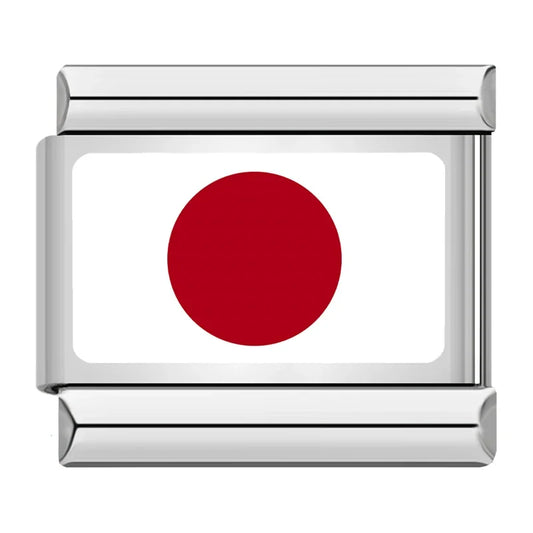 Japan Country Flag Italian Silver Charm